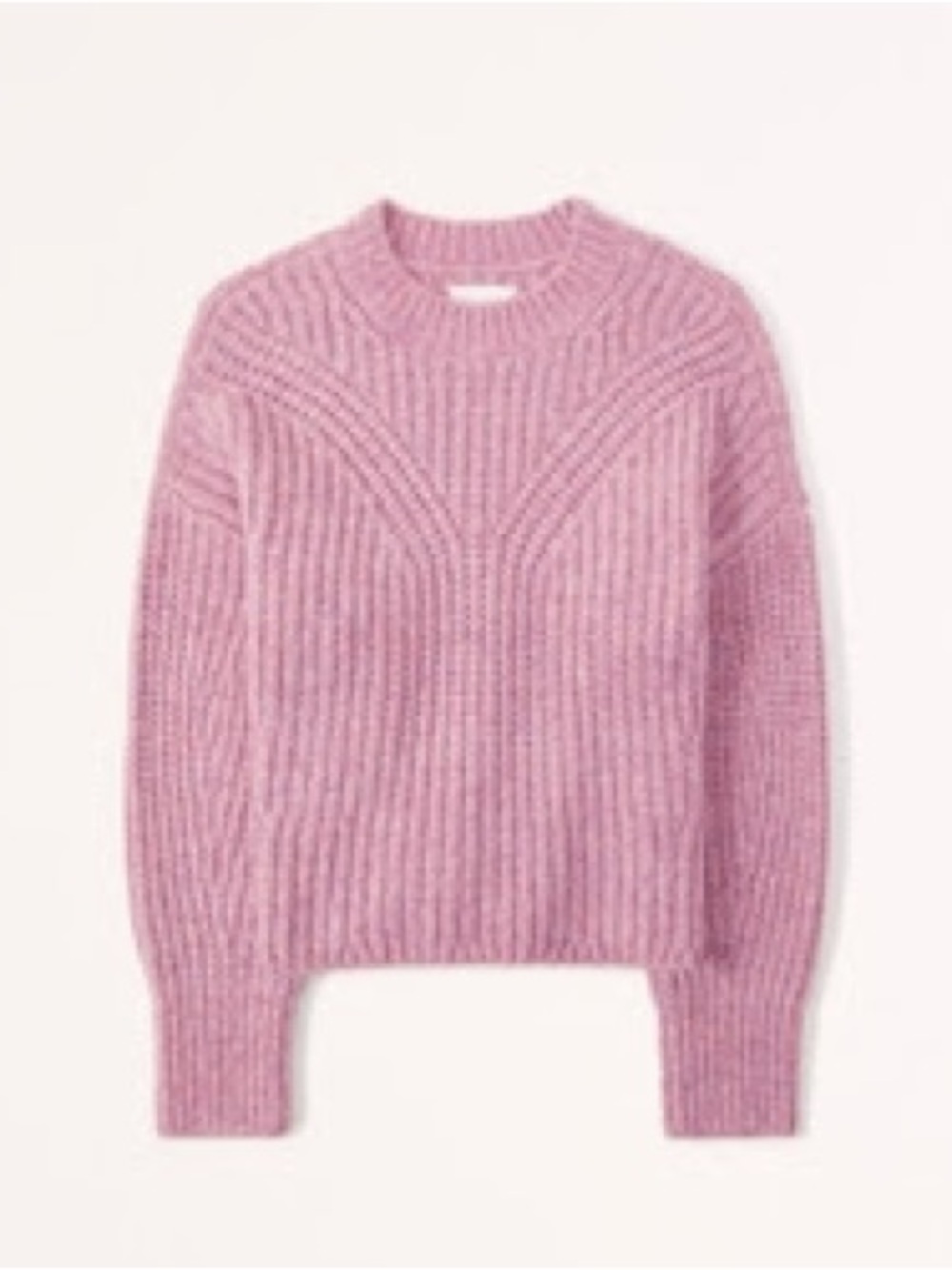 Abercrombie & Fitch Fluffy Crewneck Sweater in Pink